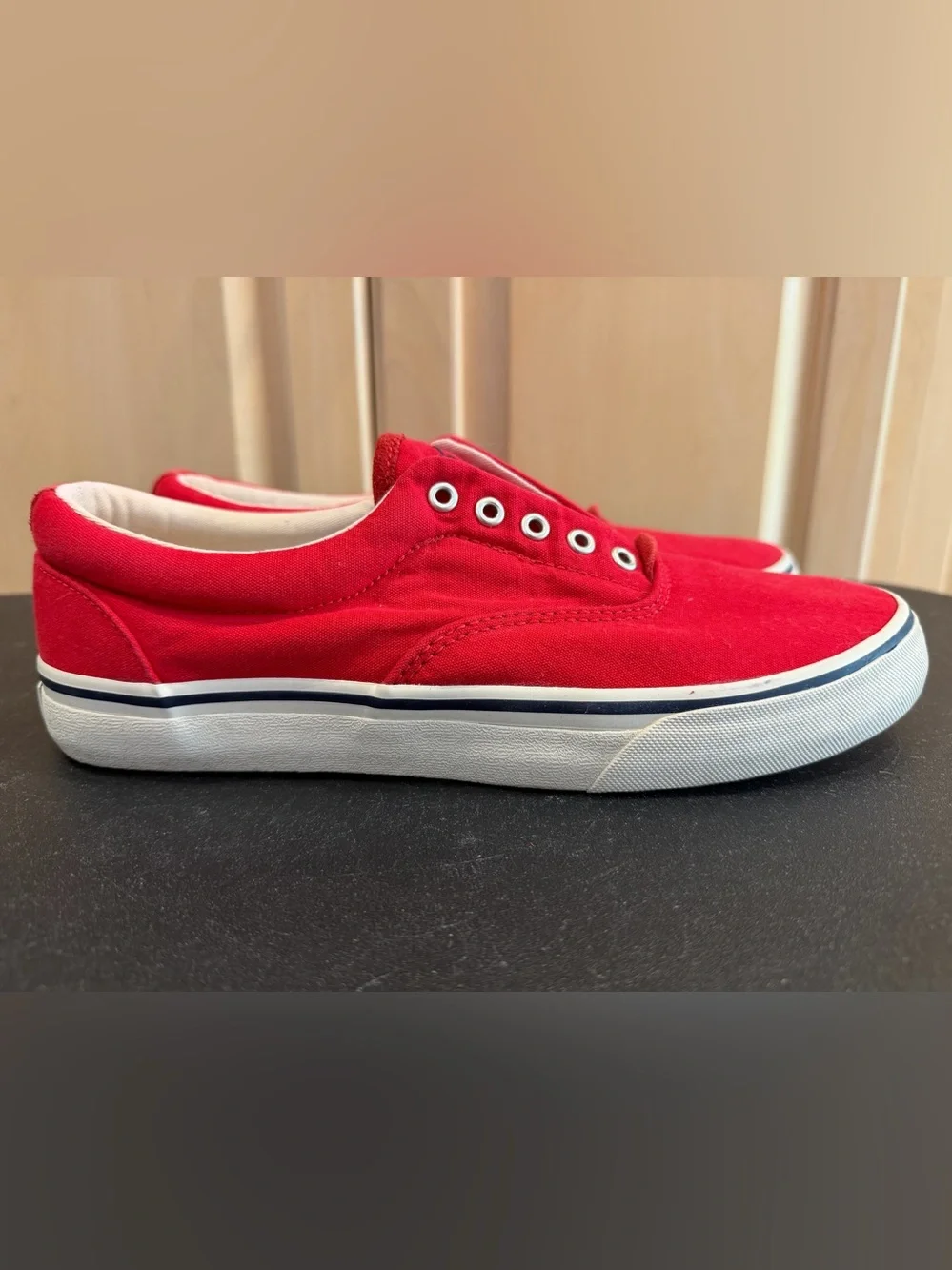 Polo by Ralph Lauren Red Canvas Boat or Deck Shoes Sz. 9